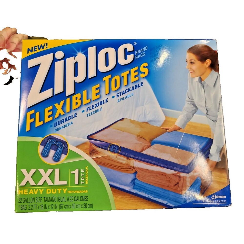 (1) Ziplock XXL Flexible Tote 22 GAL 2.2’ x 16” x 12” Heavy Duty Discontinued